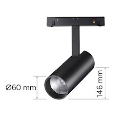 Reflektor magnetyczny Genesis czarny 20W 3CCT