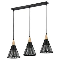 Lampa wisząca potrójna Yuna 3xE27 listwa 60cm