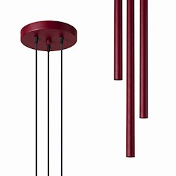 Lampa wisząca potrójna tuba  Pastelo 3P 3xG9 okrągła burgundowa