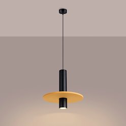 Lampa wisząca filcowa Pelta 1xGU10 czarno-żółta