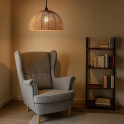 Lampa wisząca Boho 1xE27 z plecionym kloszem 45cm