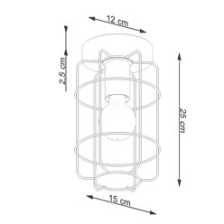 Lampa sufitowa Loft GOTTO 1xE27 drewno i czarny drut