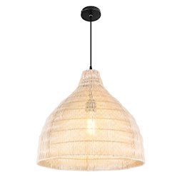Lampa wisząca Boho 1xE27 z rattanowym kloszem 45cm