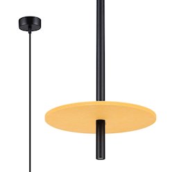 Lampa wisząca filcowa Feltro 1xG9 czarno-żółta