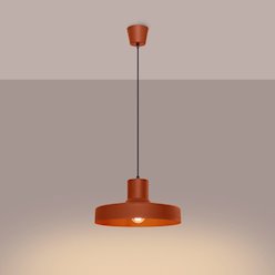 Lampa wisząca klasyczna Bilo 1xE27 ochra czerwona