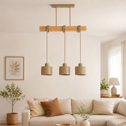 Lampa wisząca belka 3xE27 Elena beżowa