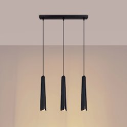 Lampa wisząca potrójna Prysm listwa 3xG9 czarna