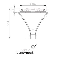 Latarnia parkowa LED Voltix 60W 7200lm 4000K