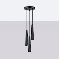 Lampa wisząca potrójna Prysm okrągła 3xG9 czarna