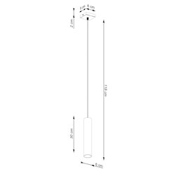 Lampa wisząca pojedyncza tuba Lagos 1xGU10 beżowa