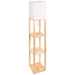 Lampa stojąca Square 1xE27 160cm drewniana