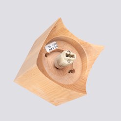 Lampa sufitowa Solis z mleczną kulą 1xG9 naturalne drewno
