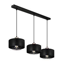Potrójna lampa wisząca E27 Velto Loft listwa 60cm czarna-miedź