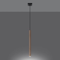 Lampa wisząca pojedyncza tuba PASTELO 1xG9 drewno
