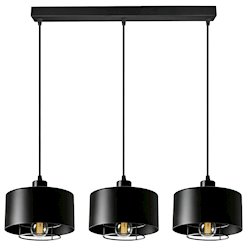 Potrójna lampa wisząca E27 Velto Loft listwa 60cm czarna