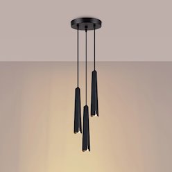 Lampa wisząca potrójna Prysm okrągła 3xG9 czarna
