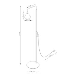 Lampa podłogowa ze stożkowym kloszem Nox 1xE14 czarna