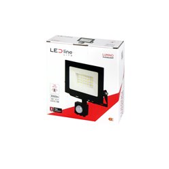 Halogen / naświetlacz LED 30W 2100lm SMD IP65 czarny z czujnikiem ruchu PIR - biała dzienna