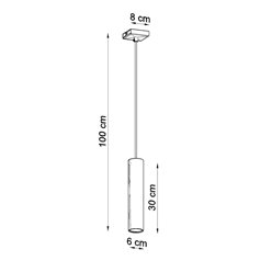 Lampa wisząca pojedyncza tuba LAGOS 1xGU10 chrom