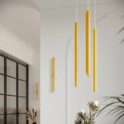 Lampa wisząca potrójna tuba Pastelo 3P 3xG9 żółta