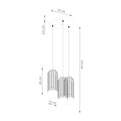 Lampa wisząca potrójna Brina okrągła 3xG9 czarna