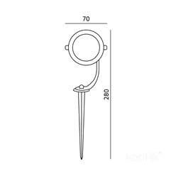 Reflektor ogrodowy GU10 230V wbijany Uno czarny