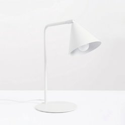 Lampa biurkowa ze stożkowym kloszem Nox 1xE14 biała