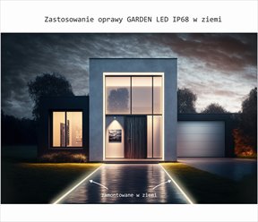 Oprawa liniowa LED IP68 Garden czarna 3000K 1m