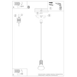 Lampa wisząca loftowa Estria 1xE14 beżowa/zielona oliwka
