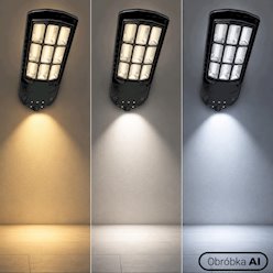 Lampa uliczna LED solarna REX 3300lm z czujnikiem i pilotem 3CCT