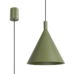 Lampa wisząca stożkowy klosz Nox 25cm 1xE27 zielona oliwka
