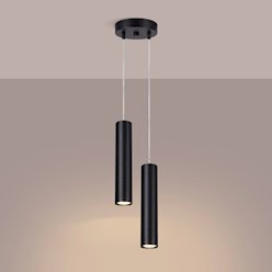 Lampa wisząca podwójna Lagos 2xGU10 okrągła czarna
