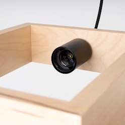 Lampa wisząca drewniana Aries 1xE27 naturalne drewno