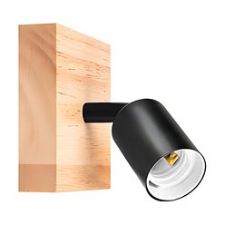 Reflektor drewniany E27 Craft czarny