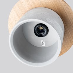 Lampa wisząca betonowa Mab 1xE27 szara/naturalne drewno