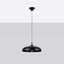 Lampa wisząca z okrągłym kloszem Gina 1xE27 czarna