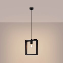 Lampa wisząca drewniana Aries 1xE27 wenge