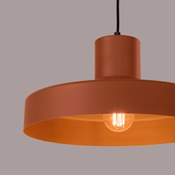 Lampa wisząca klasyczna Bilo 1xE27 ochra czerwona
