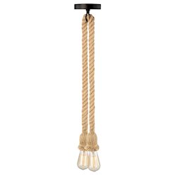 Lampa wisząca sznur 2xE27 120cm czarna podsufitka