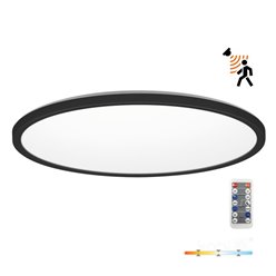 Plafon LED IP54 czarny okrągły Slim 32W CCT z czujnikiem