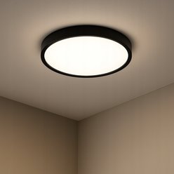 Panel LED okrągły czarny Lumo 24W z regulowanym czujnikiem