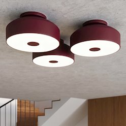 Lampa sufitowa okrągła Omiq 4xE27 burgundowa