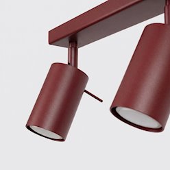 Kinkiet listwa z reflektorami Ring 4xGU10 burgundowy