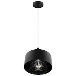 Lampa wisząca pojedyncza E27 Velto Loft 20cm czarna