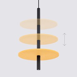 Lampa wisząca filcowa Feltro 1xG9 czarno-żółta