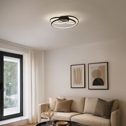 Lampa sufitowa LED okręgi Turner 32W czarna 4000K