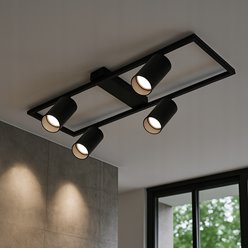Żyrandol nowoczesny z reflektorami 4xGU10 Bueana czarny