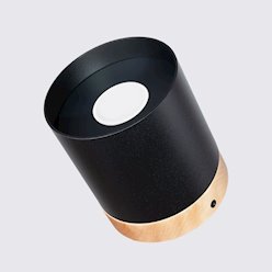 Oprawa natynkowa Rif 1xGU10 czarny/naturalne drewno