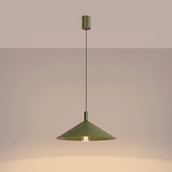 Lampa wisząca stożkowy klosz Nox 40cm 1xE27 zielona oliwka