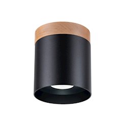 Oprawa natynkowa Rif 1xGU10 czarny/naturalne drewno